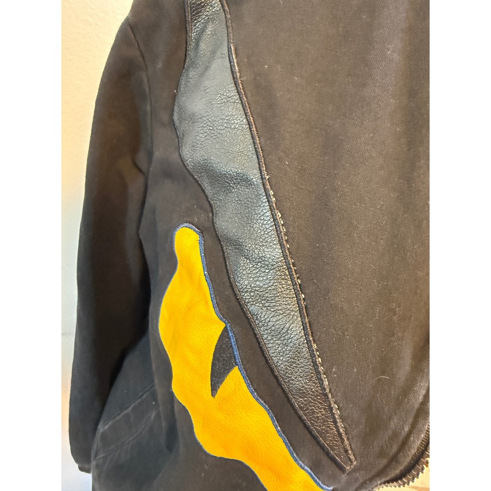 Fendi Bag‎ Bugs Monster Eyes Black Cotton Cashmere Silk Zip Bomber Jacket L flaw - Picture 5 of 10